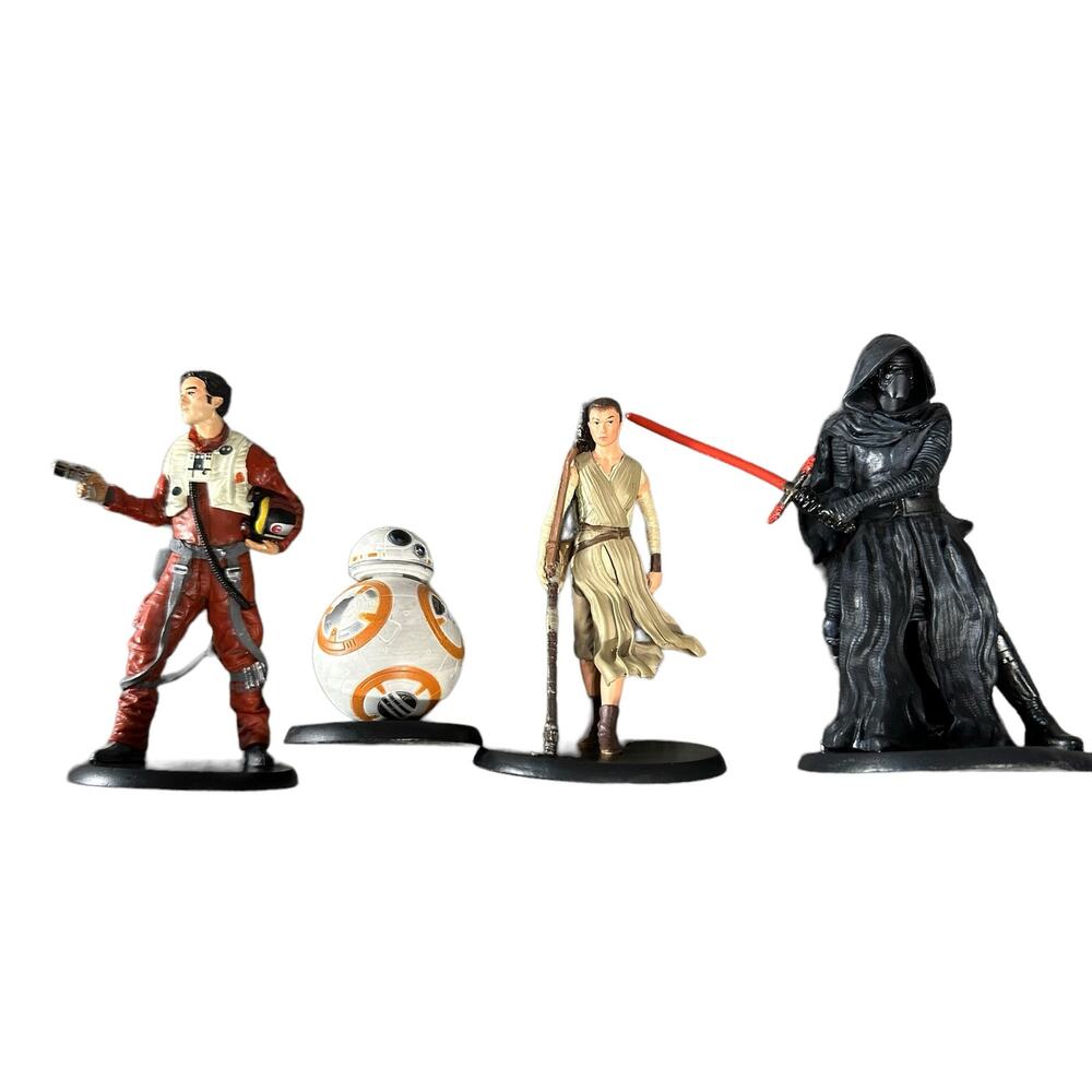 Disney Star Wars The Force Awakens PVC Figure Set Kylo Ren Rey Poe Dameron BB-8